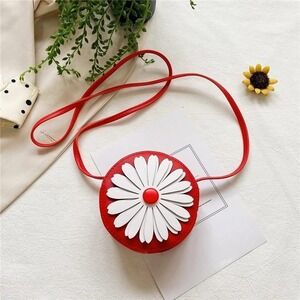 Kids Red‎ Daisy Flower Crossbody Bag Cute Girl's Fashion Purse